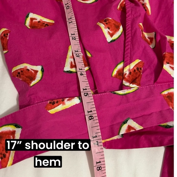 Color Me Courtney Emily Wrap Top Pink Watermelon Designer Blouse Womens Sz XS - Picture 11 of 13